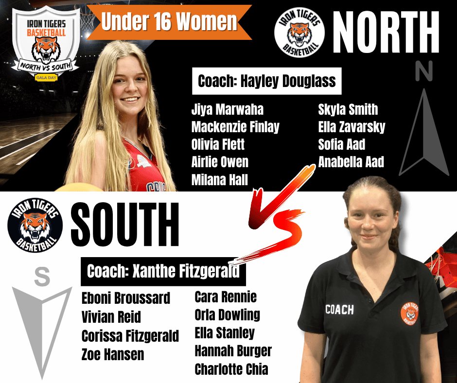 Iron Tigers 16W North vs South Team List