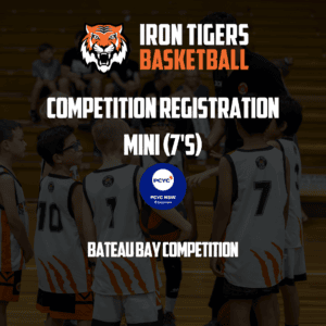 Iron Tigers Basketball 7s competition for children aged 5–7 at PCYC Bateau Bay, Central Coast NSW.